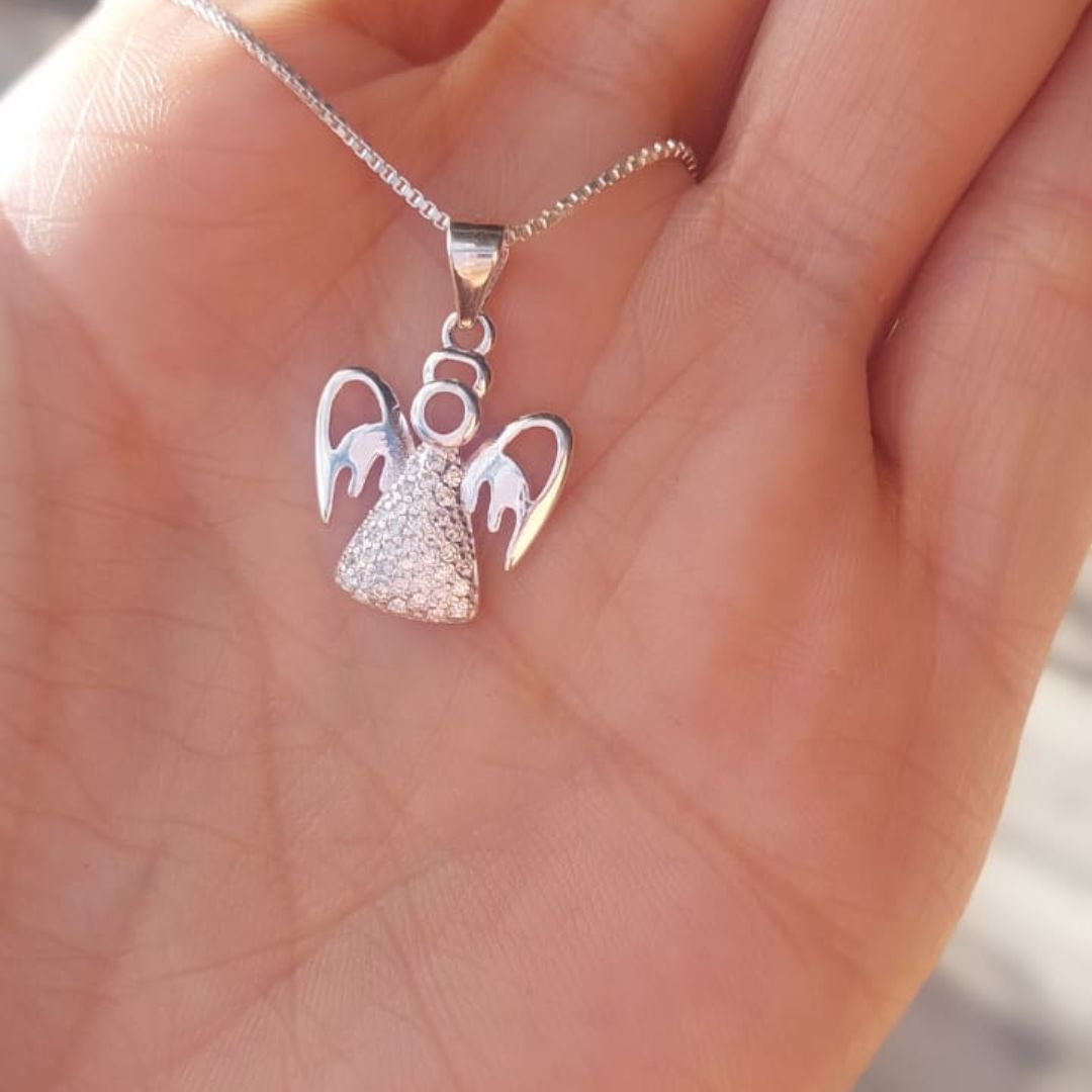 Cadena y dije Angel con circones
