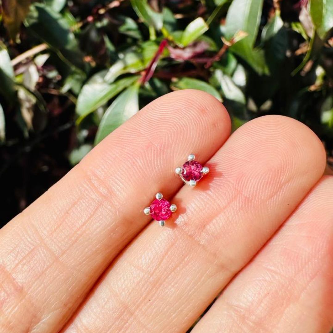 Topos con Turmalina Rosa Intenso 3mm