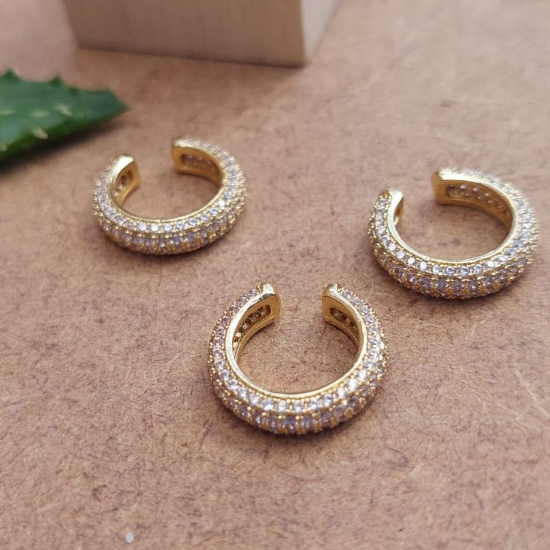 Earcuff Dorado con Circón Blanco