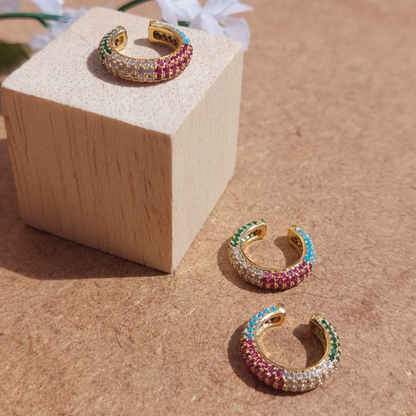 Earcuff Dorado con Circón Colores