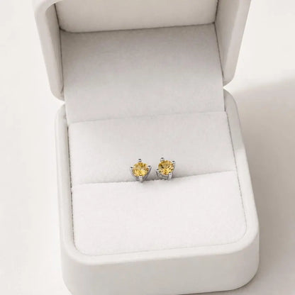 Citrino 4mm en Plata Rodinada