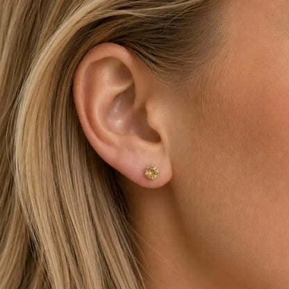Citrino 4mm en Plata Rodinada