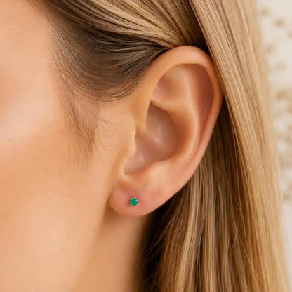 Esmeraldas Naturales 3.5mm en plata 950
