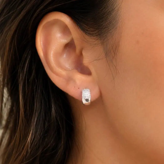 Candonga Huggui con circones 10mm en Plata 925