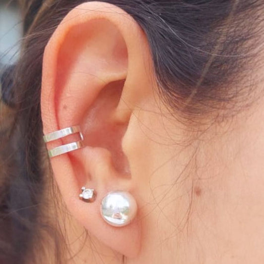 Earcuff doble línea gruesa