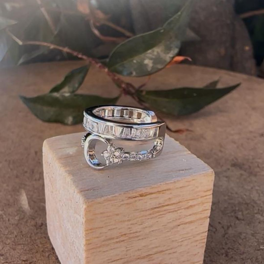 Earcuff Luna y Estrella Plateado