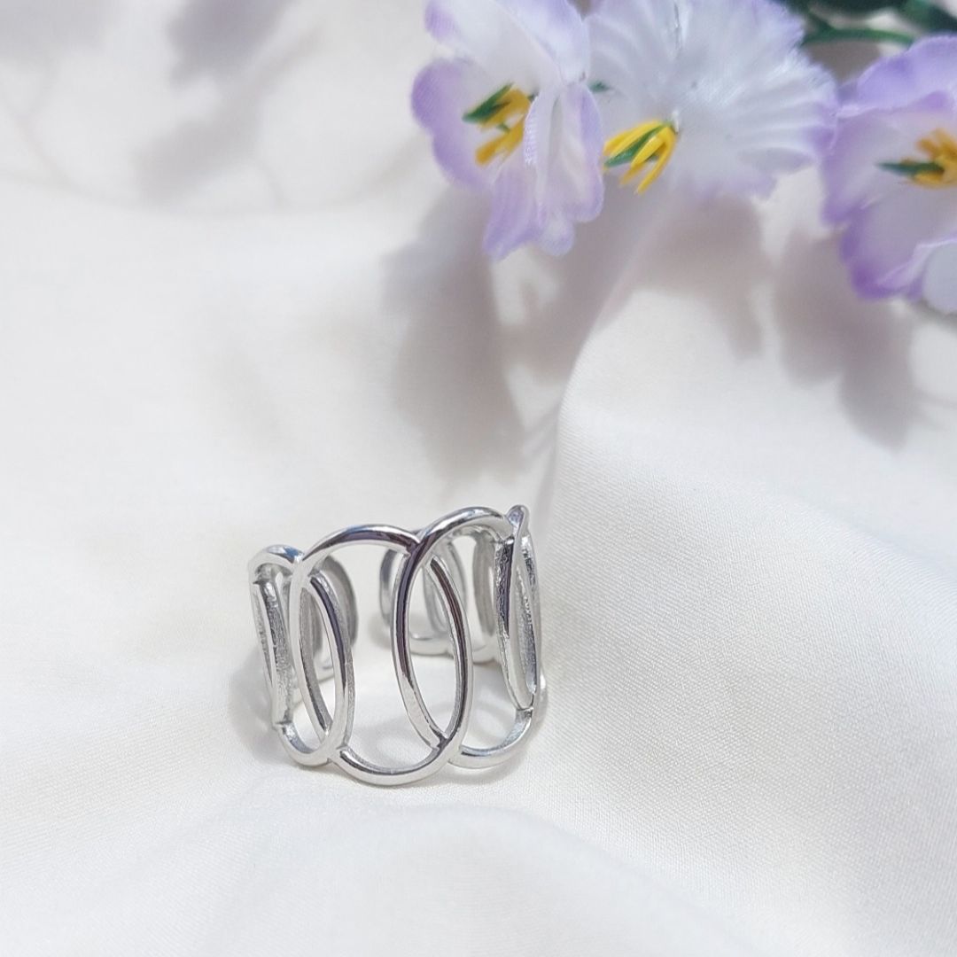 Anillo Ondas Plateado