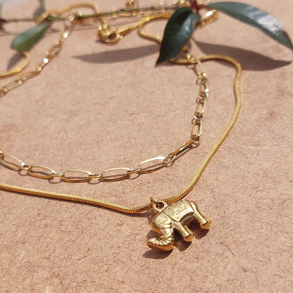 Cadena doble abundancia dorada