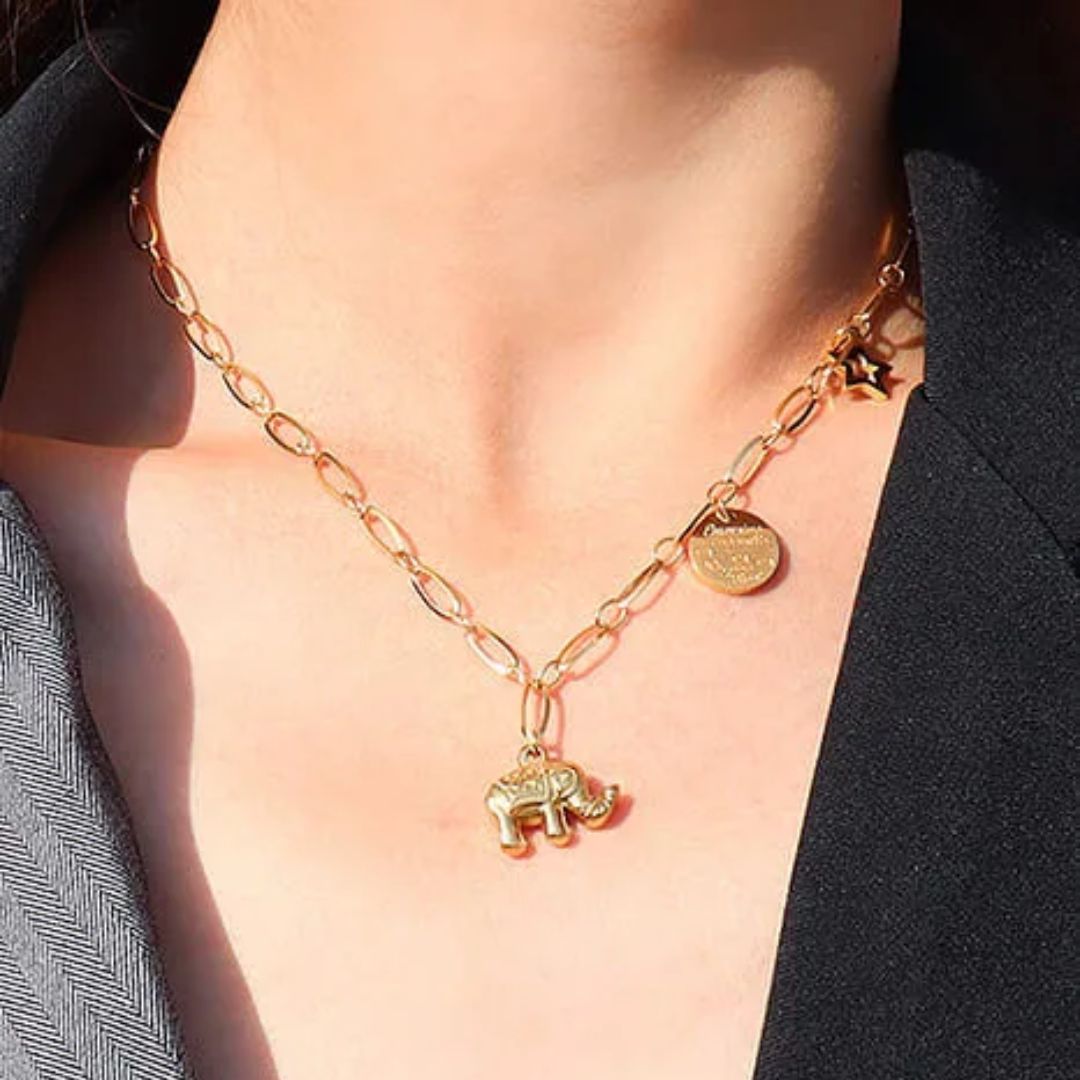 Cadena eslabones abundancia dorada