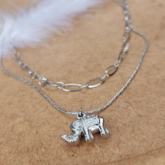 Cadena doble Abundancia plateada