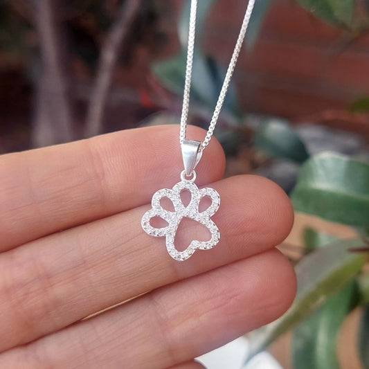 Dije huella mascota con circon