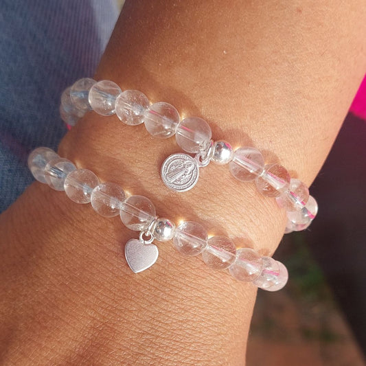 Pulsera Cuarzo Cristal con Dije