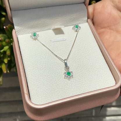 Set Cadena y Topos Marquesa con Esmeralda Natural