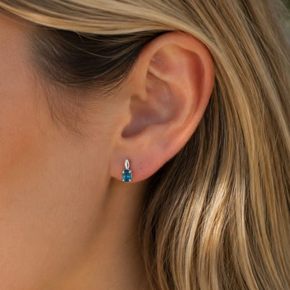 Topacio London Blue Natural en Plata Rodinada
