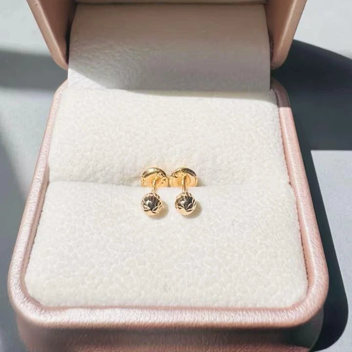 Arete Topo 3mm Diamantado en Oro 18K