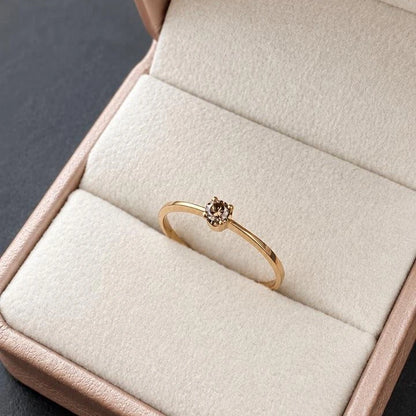 Diamante Natural Champagne en Oro 18K
