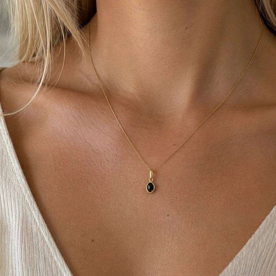 Onix en Oro 18k (cadena veneciana 45cm)