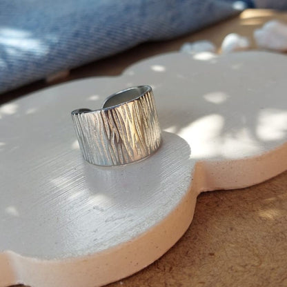 Anillo Cebra Plateado