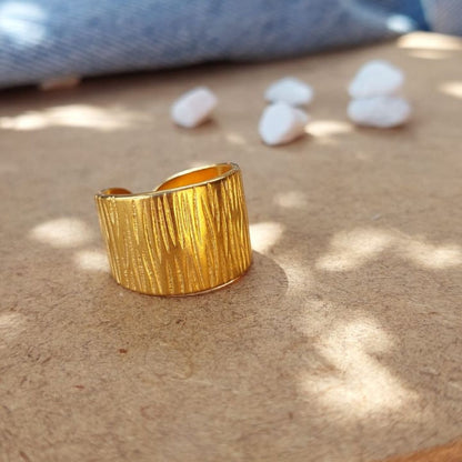 Anillo Cebra Dorado