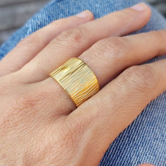 Anillo Cebra Dorado
